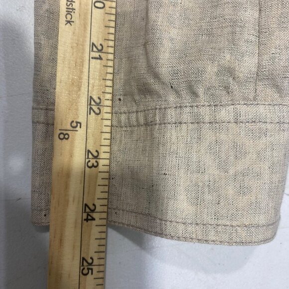 Doncaster Collection Linen Blend Button-Up Jacket‎ Womens XL Beige Leopard Print - Picture 13 of 14